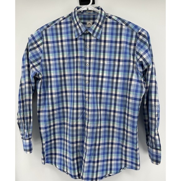 Peter Millar Other - Peter Millar Long Sleeve Button Down Cotton Blue Checkered Men's Size XL